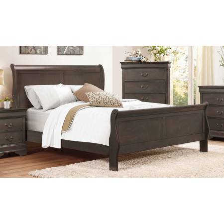Mayville Full Sleigh Bed - Stained Grey